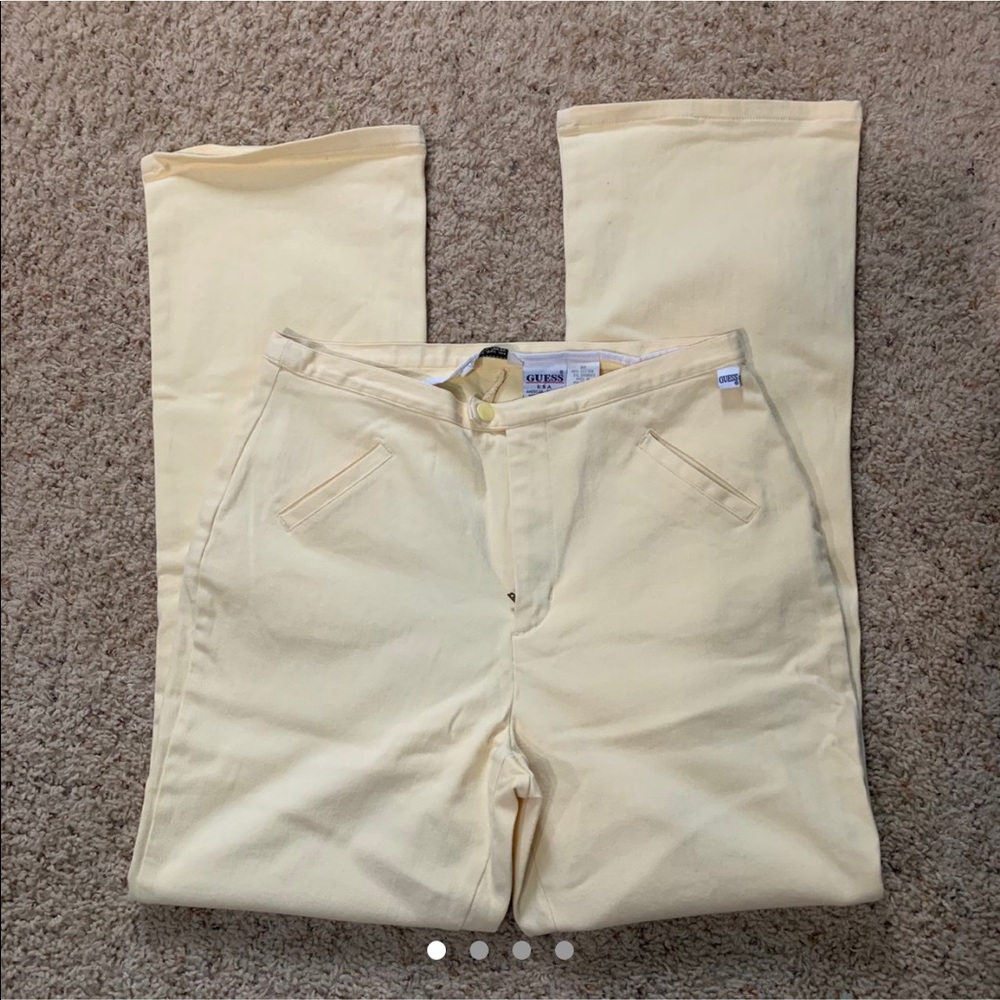 Pale yellow vintage guess high waisted pants
